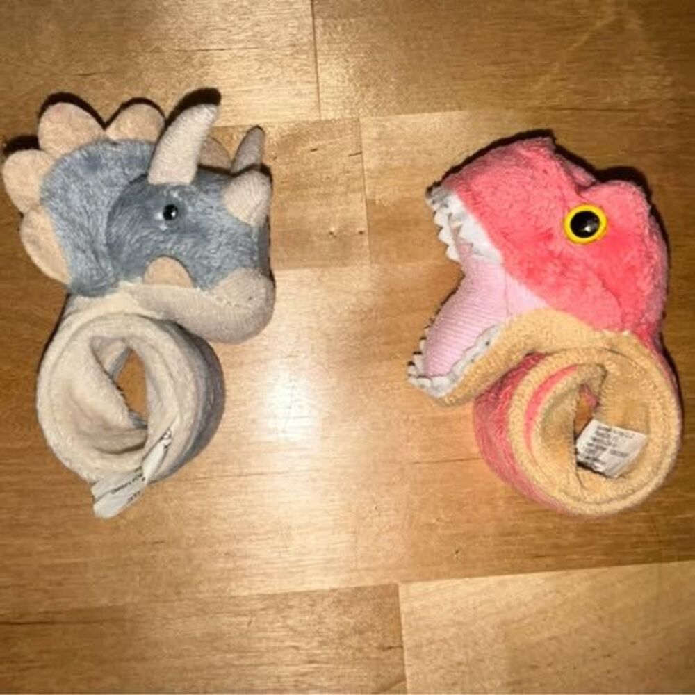 Dinosaur Slap Bracelets T-Rex and Triceratops